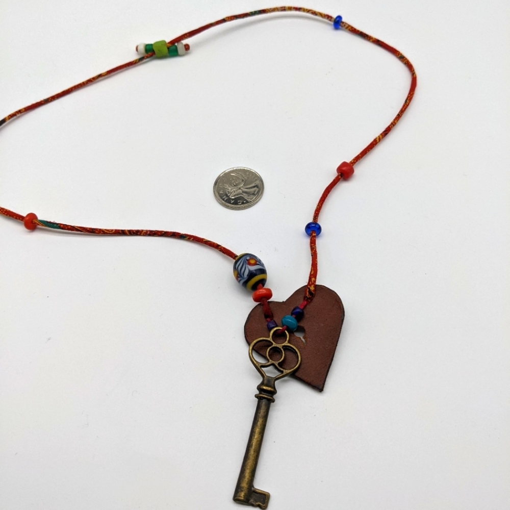 Trade Bead Handmade Mixed Material One of a Kind Necklace